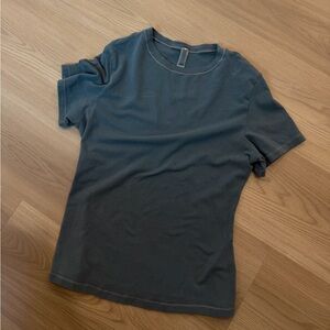 Skims Slate Blue Crew Neck Tee